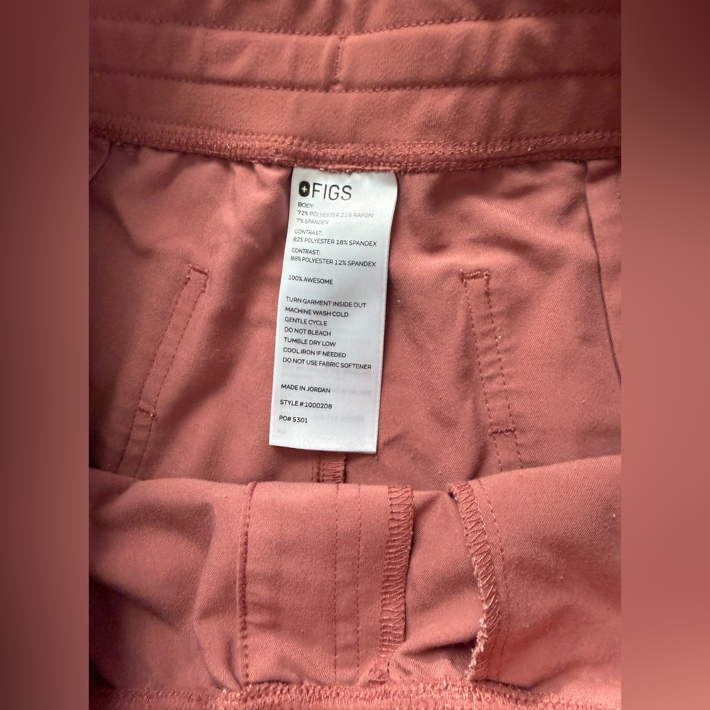 Figs Salmon Pink Jogger Scrub Pants - Picture 4 of 4